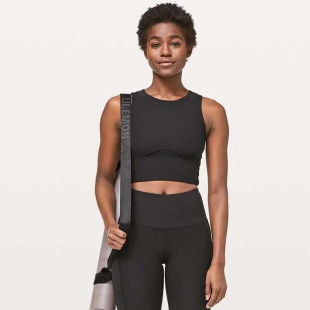 Lululemon Kick Serve Bra Texture 8 Black